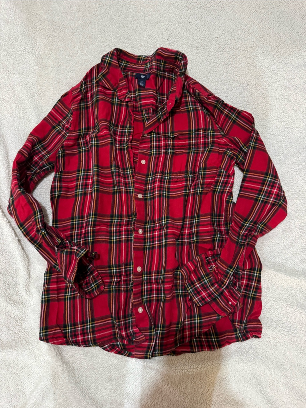 GAP Red Plaid Button-Up Shirt